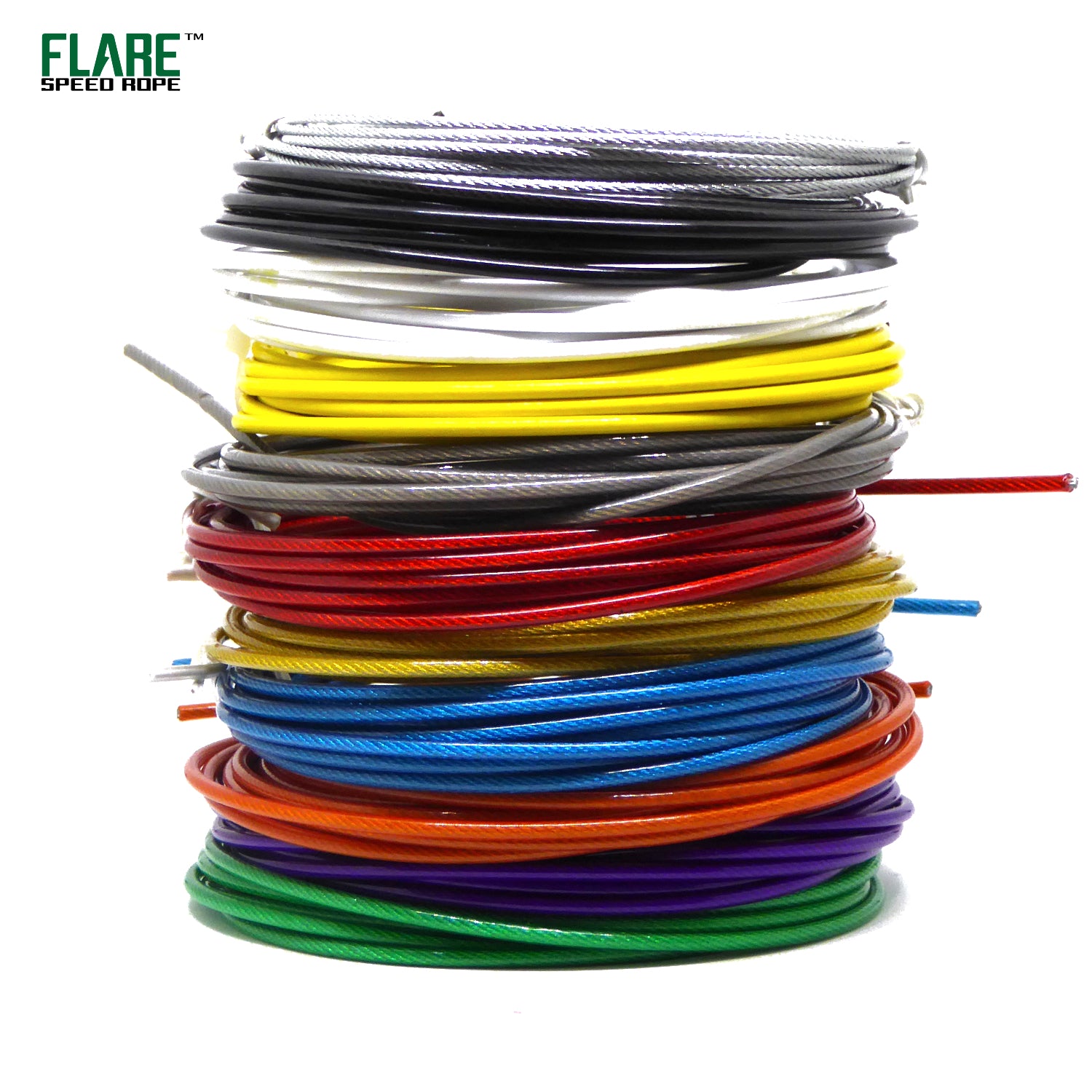 Flare replacement speed rope cables stack of cables