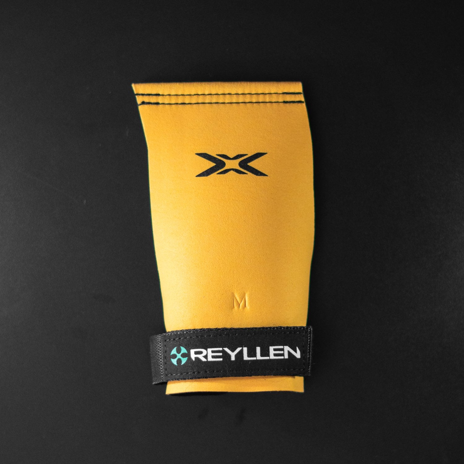 Reyllen X2 BumbleBee Crossfit Gymnastic Hand Grips - Fingerless  top down view single