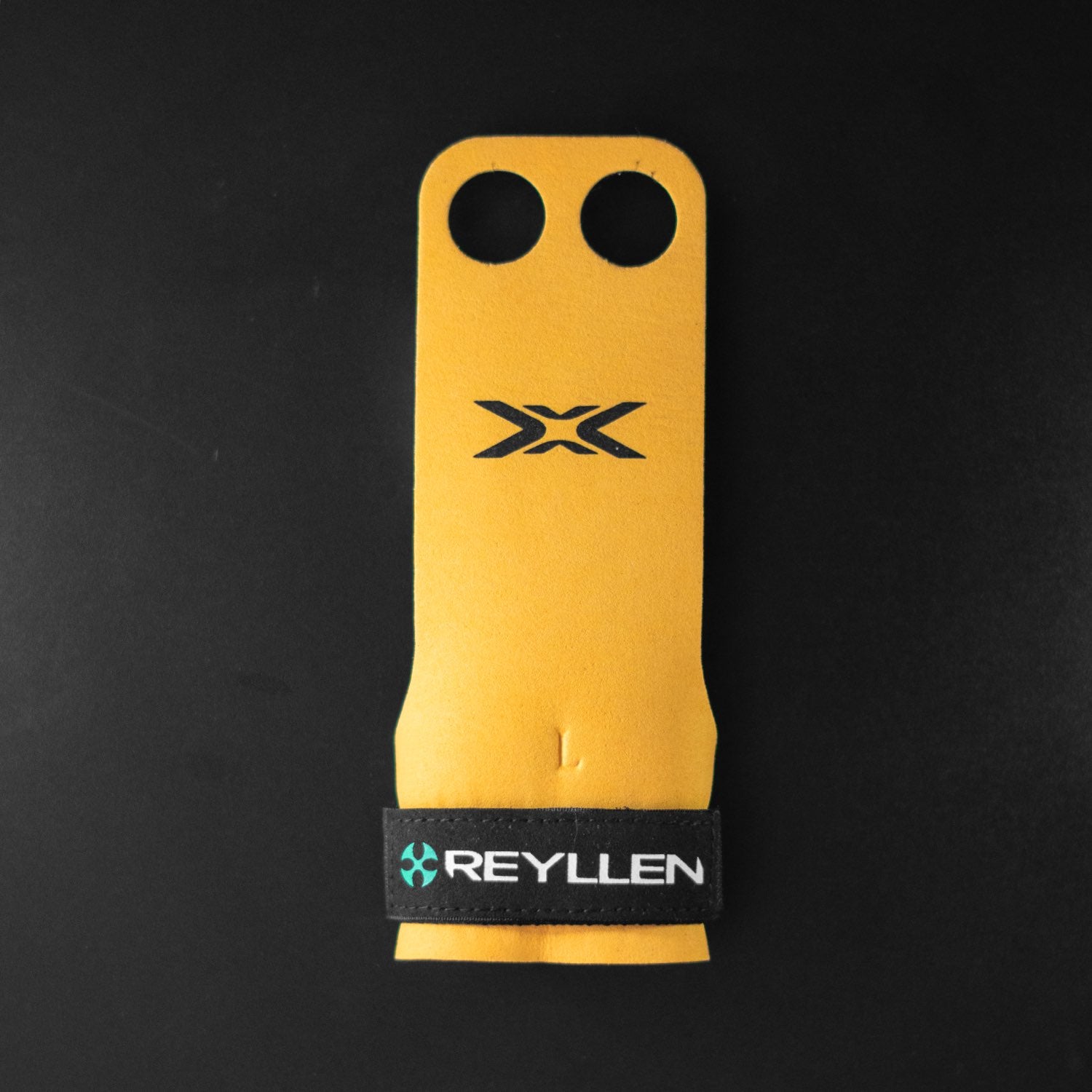 Reyllen X2 BumbleBee Crossfit Gymnastic Hand Grips - 2hole  top down view single