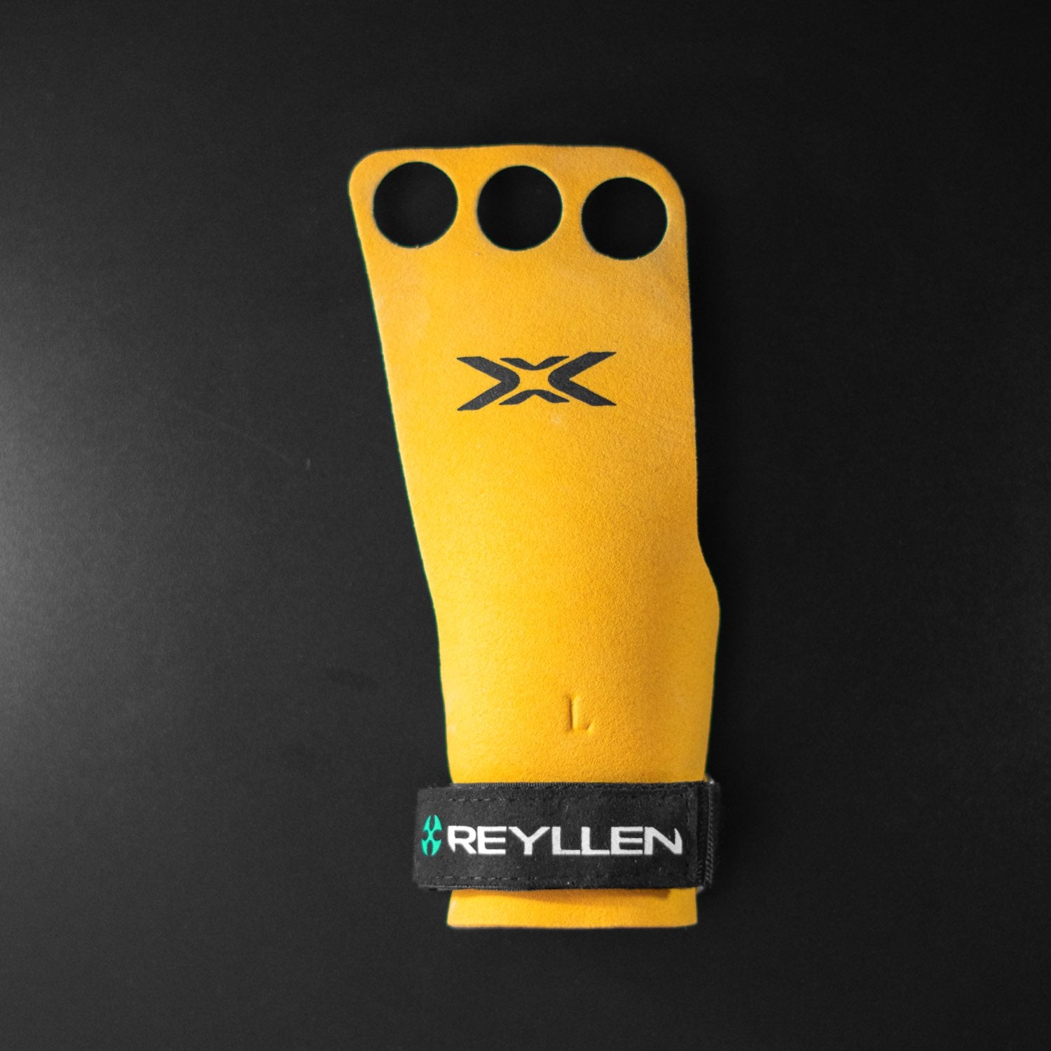 Reyllen X3 BumbleBee Crossfit Gymnastic Hand Grips - 3-hole top down view single