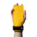 Athlete wearing Reyllen BumbleBee Pro Grips on a bar