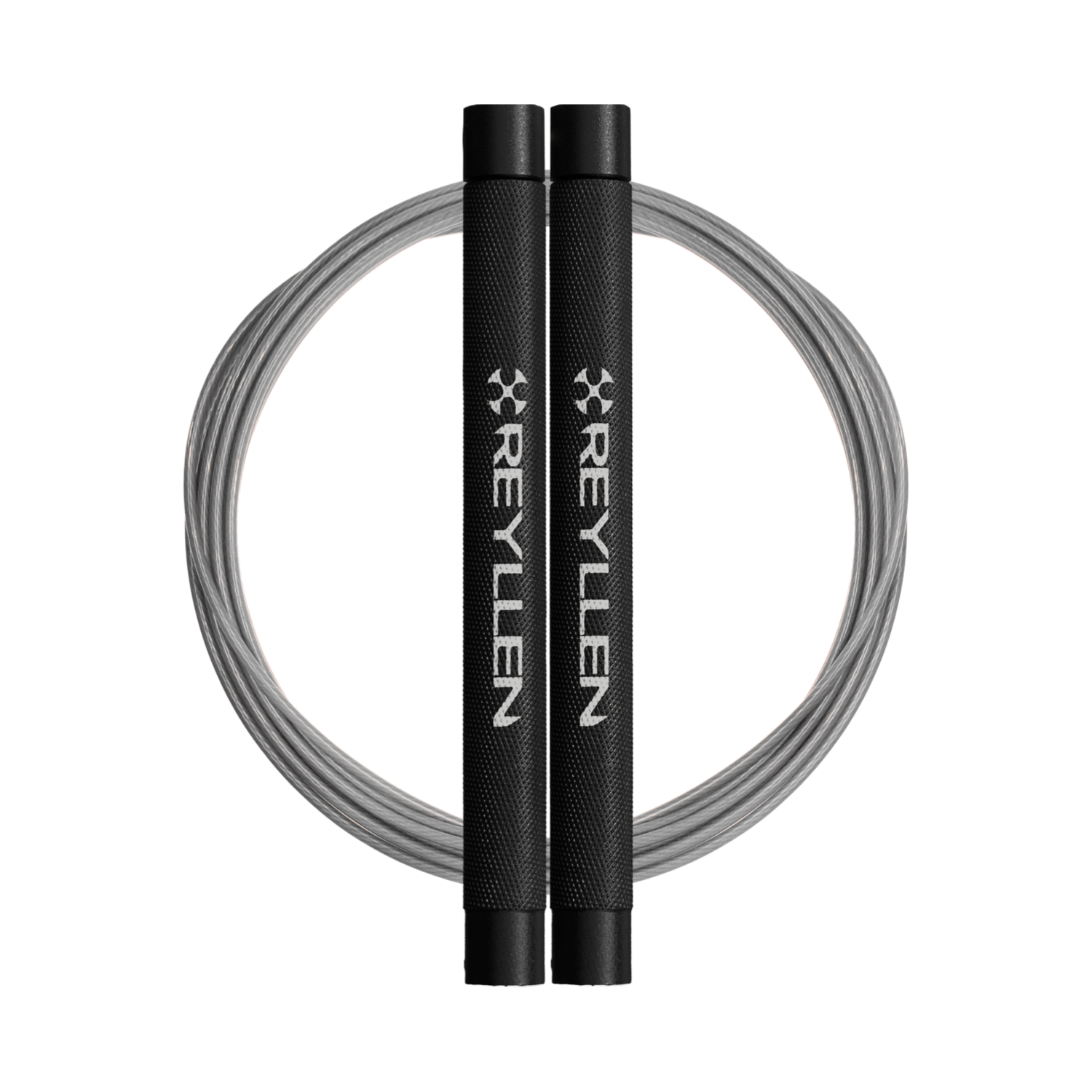 Reyllen Flare Mx Speed Skipping Jump Rope - Aluminium Handles - Black with grey pvc cable