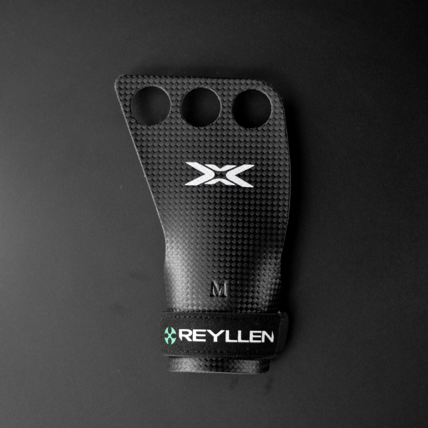 Reyllen Gecko Carbon X2 3-hole CrossFit Gymnastic Hand Grips - top down view single
