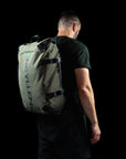 reyllen usa rx3 backpack for crossfit olive green side view worn