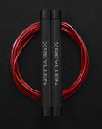Reyllen Flare Mx Speed Skipping Jump Rope - Aluminium Handles - black with red pvc cable
