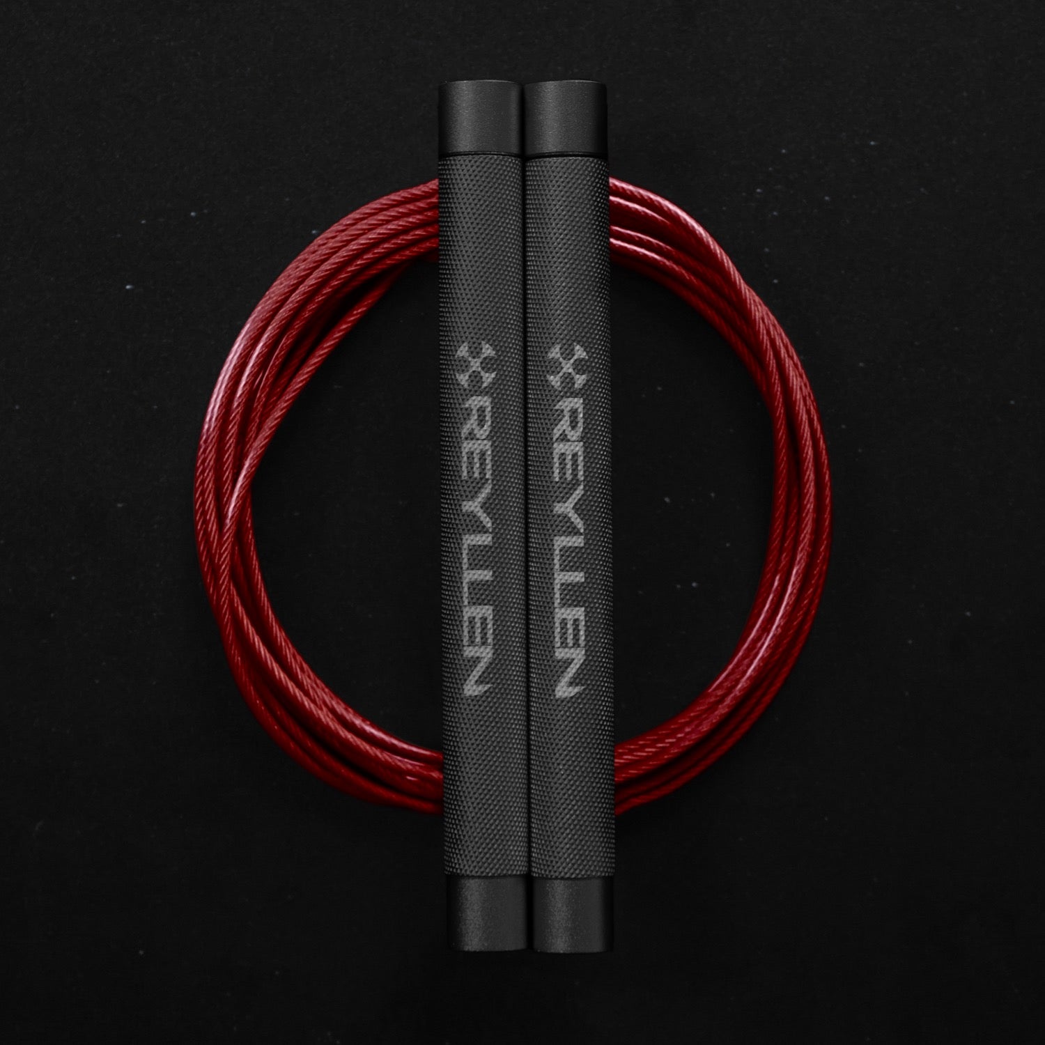Reyllen Flare Mx Speed Skipping Jump Rope - Aluminium Handles - grey with red pvc cable