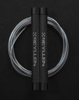 Reyllen Flare Mx Speed Skipping Jump Rope - Aluminium Handles - Black with grey pvc cable