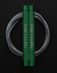 Reyllen Flare Mx Speed Skipping Jump Rope - Aluminium Handles - green with grey pvc coated cable