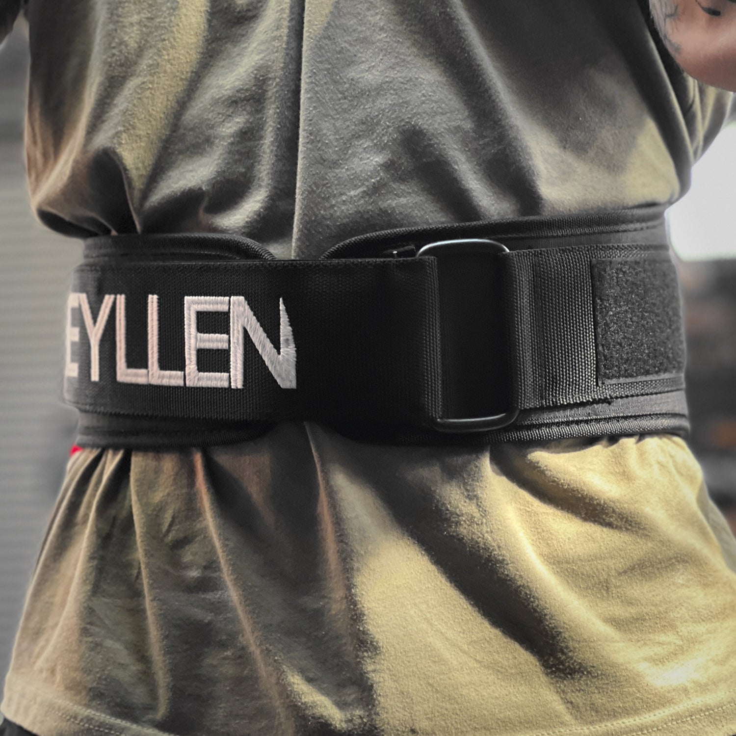 Reyllen X-Prime Weight Lifting Belt EVA Foam Core 5&quot; Taper - shown wearing by man front view