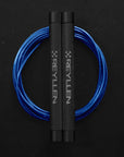 Reyllen Flare Mx Speed Skipping Jump Rope - Aluminium Handles - black with blue pvc cable