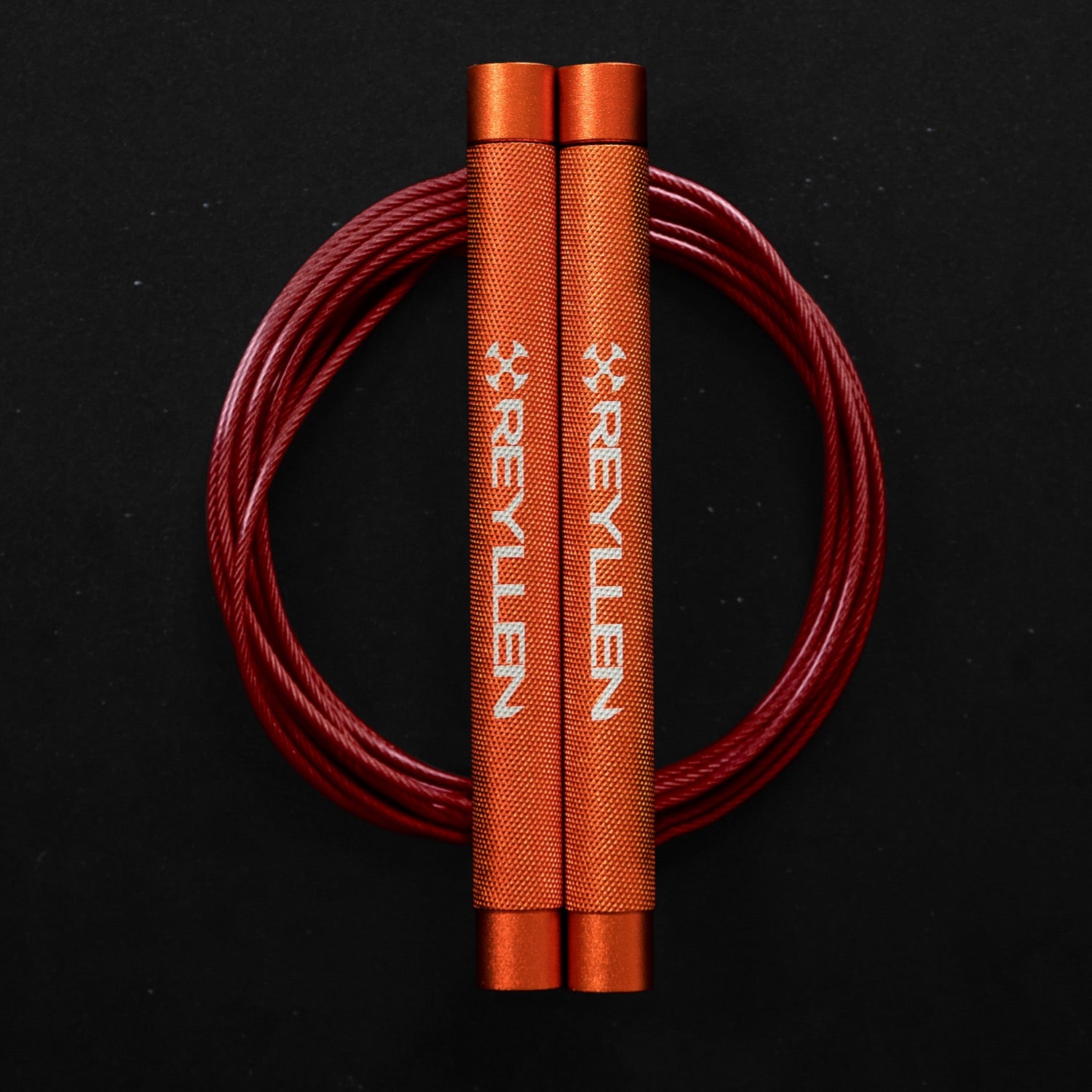 Reyllen Flare Mx Speed Skipping Jump Rope - Aluminium Handles - orange with red pvc cable