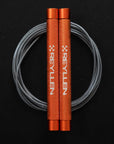 Reyllen Flare Mx Speed Skipping Jump Rope - Aluminium Handles - orange with grey pvc cable
