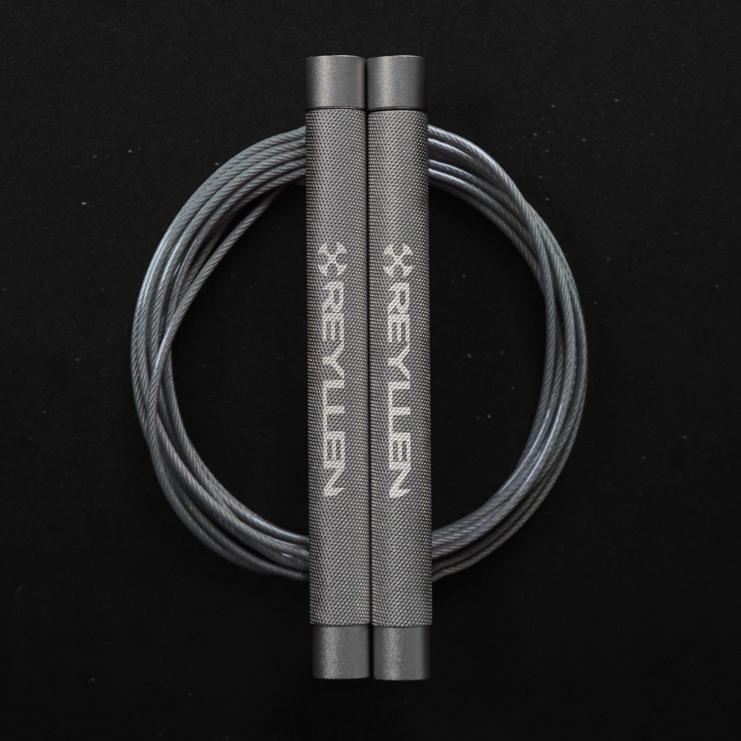 Reyllen Flare Mx Speed Skipping Jump Rope - Aluminium Handles - silver with grey pvc cable