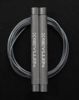 Reyllen Flare Mx Speed Skipping Jump Rope - Aluminium Handles - silver with grey pvc cable