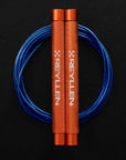 Reyllen Flare Mx Speed Skipping Jump Rope - Aluminium Handles - orange with blue pvc cable