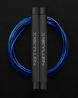 Reyllen Flare Mx Speed Skipping Jump Rope - Aluminium Handles - grey with blue pvc cable