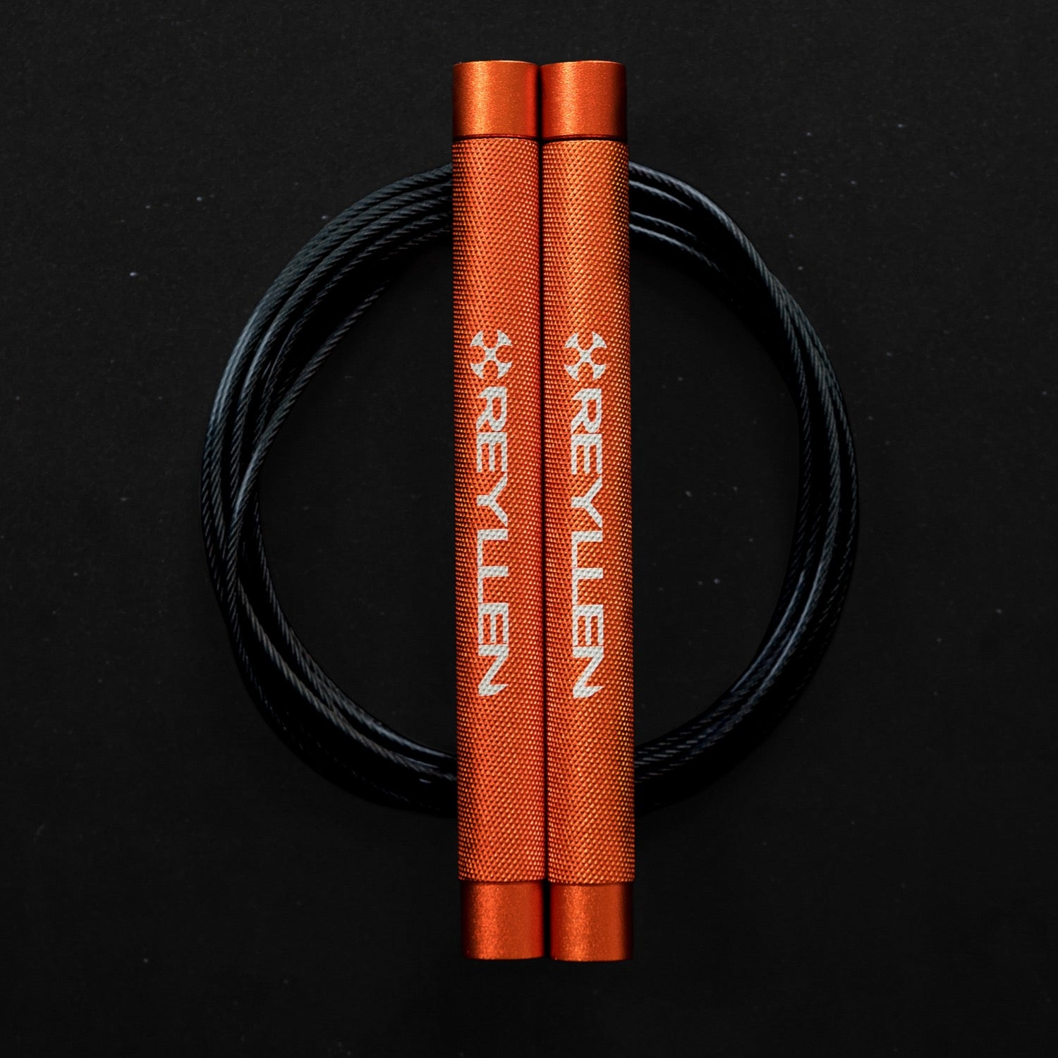 Reyllen Flare Mx Speed Skipping Jump Rope - Aluminium Handles - orange with black pvc cable