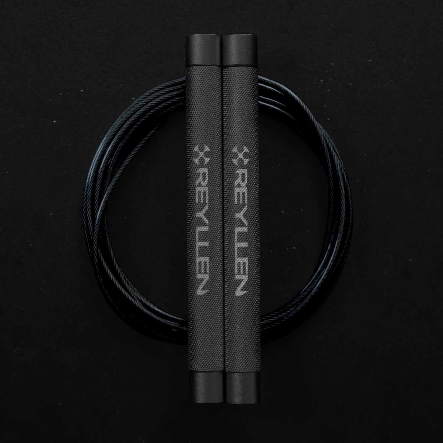 Reyllen Flare Mx Speed Skipping Jump Rope - Aluminium Handles - grey with black pvc cable