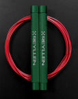 Reyllen Flare Mx Speed Skipping Jump Rope - Aluminium Handles - green with red nylon coated cable