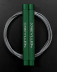 Reyllen Flare Mx Speed Skipping Jump Rope - Aluminium Handles - green with grey nylon coated cable