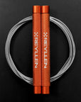 Reyllen Flare Mx Speed Skipping Jump Rope - Aluminium Handles - orange with grey nylon coated cable