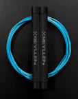 black with blue nylon coated cable