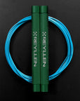 Reyllen Flare Mx Speed Skipping Jump Rope - Aluminium Handles - green with blue nylon coated cable