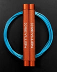 Reyllen Flare Mx Speed Skipping Jump Rope - Aluminium Handles - orange with blue nylon coated cable