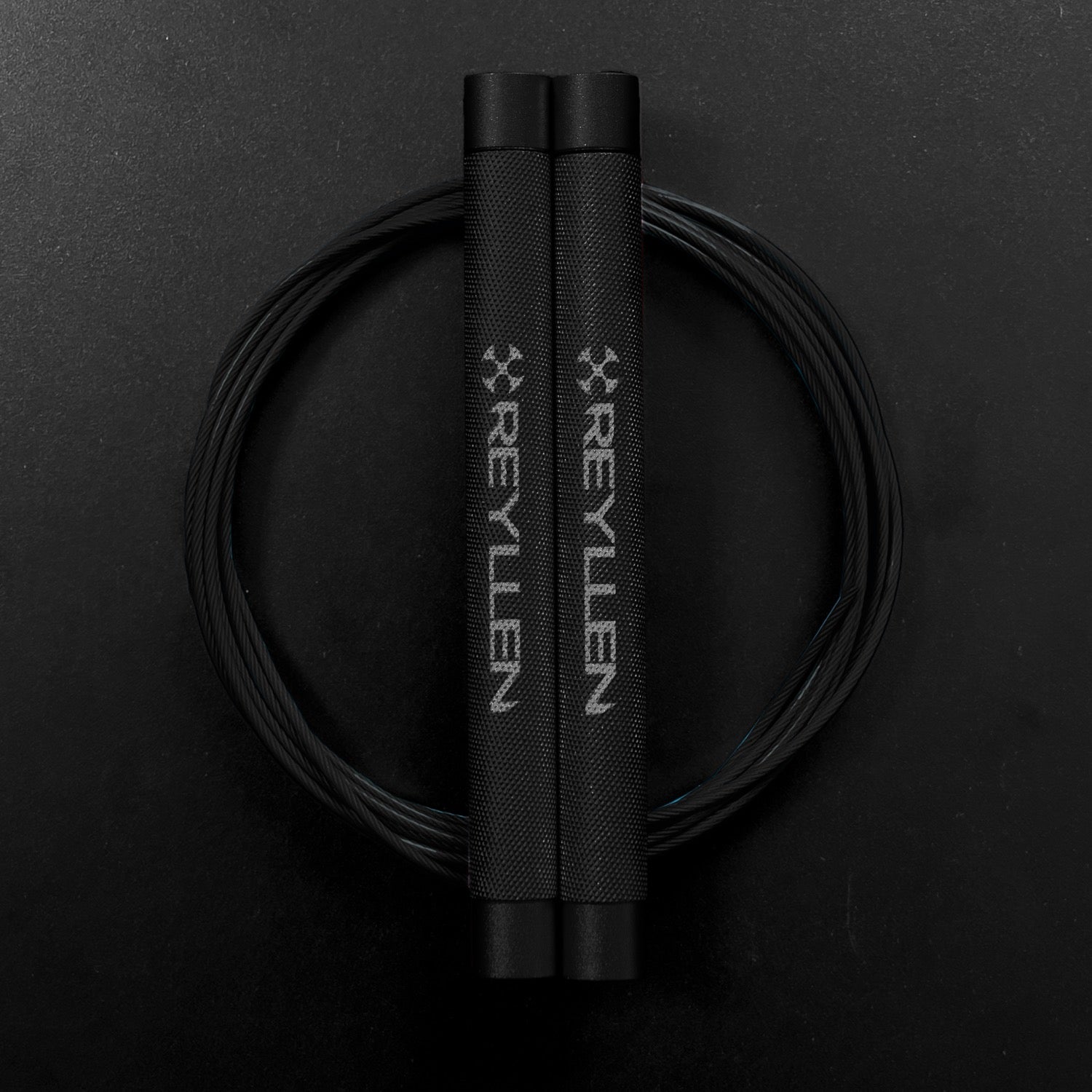 Reyllen Flare Mx Speed Skipping Jump Rope - Aluminium Handles - black with black nylon coated cable