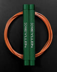 Reyllen Flare Mx Speed Skipping Jump Rope - Aluminium Handles - green with orange nylon coated cable