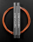 Reyllen Flare Mx Speed Skipping Jump Rope - Aluminium Handles - silver with orange nylon coated cable