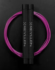 Reyllen Flare Mx Speed Skipping Jump Rope - Aluminium Handles - black with pink nylon coated cable