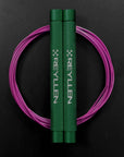 Reyllen Flare Mx Speed Skipping Jump Rope - Aluminium Handles - green with pink nylon coated cable