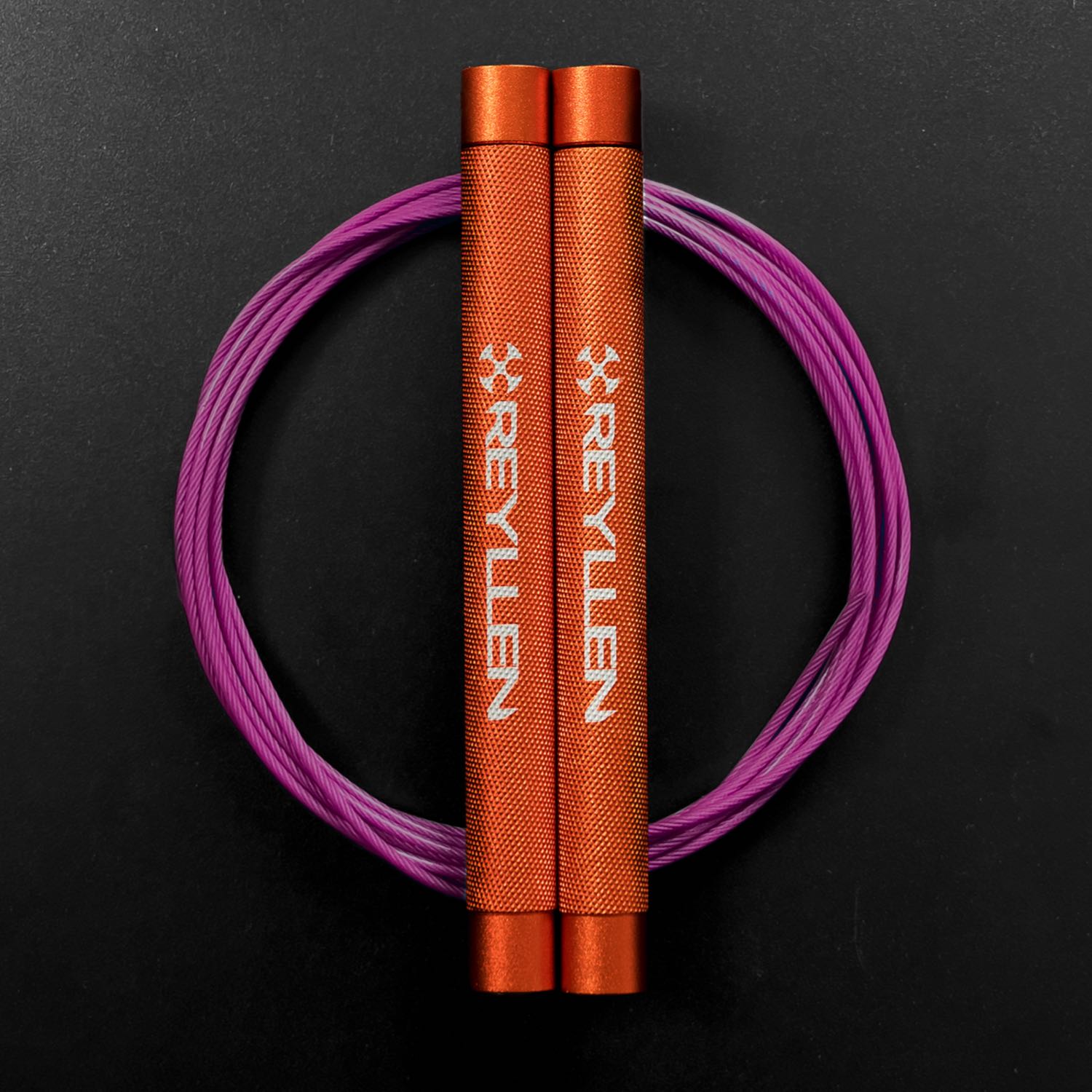 Reyllen Flare Mx Speed Skipping Jump Rope - Aluminium Handles - orange with pink nylon coated cable