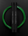 Reyllen Flare Mx Speed Skipping Jump Rope - Aluminium Handles - black with green pvc cable 2